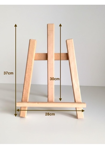 Limon Dekor Gürgen Ahşap Masaüstü Şövale - 37 Cm Sanatçı Tipi Ressam Ve Dekoratif Tablo Sergileme Standı - Resi