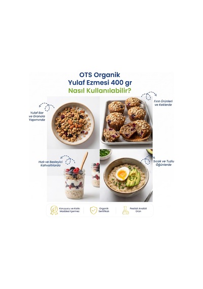 Ots Organik Yulaf Ezmesi 400 gr (Organik Sertifikalı, Pestisit Analizli)