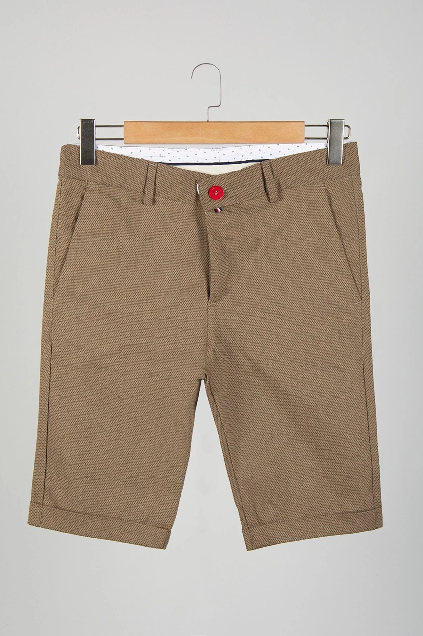 Veaven Erkek Bal Rengi Slim Fit Keten Şort Vavn9y-2200196-4 Bal Rengi