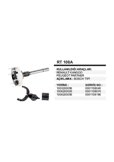 Marş Redüktör Dişli Mili planet Marş Çatalı Bosch  Tipi Renaul N11.13508