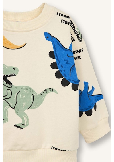 Defacto Dinozor Desenli Sweatshirt Erkek Bebek G8041a526sper135 Ekru-er135