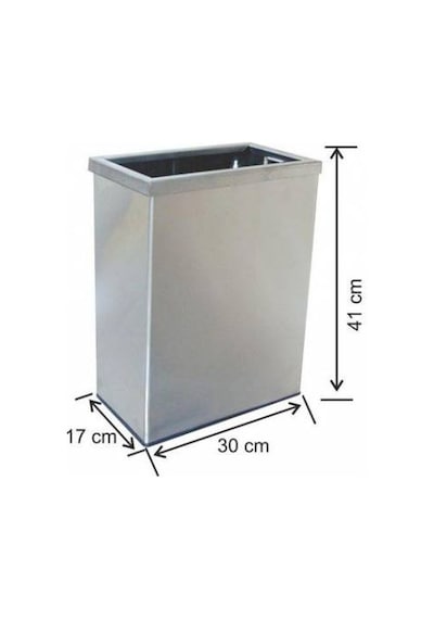Paslanmaz Metal Duvar Montajlı Çemberli Çöp Kovası 20 Litre