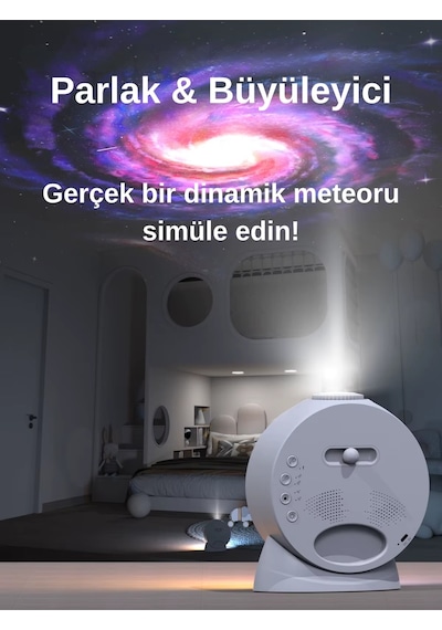 Wearfitpro 4k Hd Planetarium Varicolored Meteor Galaxy Projeksiyon 13 Seçenekli Işık Projeksiyonu