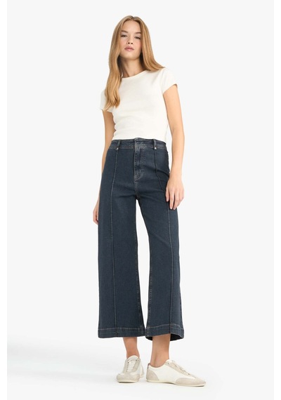Defacto Culotte Yüksek Bel Uzun Jean Yıkamalı Pantolon F5537ax25aunm34 Mavi-nm34