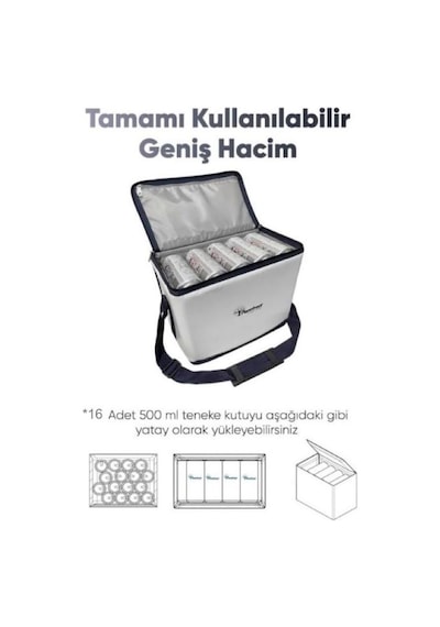 PF15 CAMP | 15L Elektriksiz&Buzsuz Soğutucu Çanta | 16 Saat Soğuk Zincir Muhafaza | 6 Adet Thermo-Pure Jel Dahil