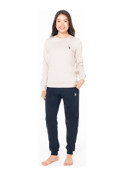 U.S. Polo Assn. Kadın 2 İplik Kışlık Uzunkol Cepli Dar Paça Ev Giyim Pijama Takım, %100 Pamuk Bej U.S. Polo Assn. Kadın 2 İplik Kışlık Uzunkol Cepli Dar Paça Ev Giyim Pijama Takım, %100 Pamuk Bej
