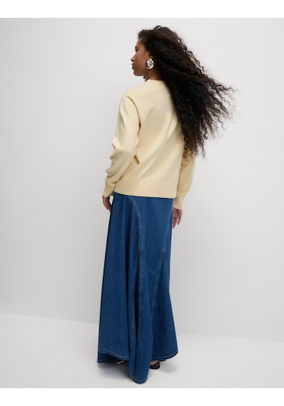 Marks & Spencer Air Yarn Bisiklet Yaka Triko Kazak Krem