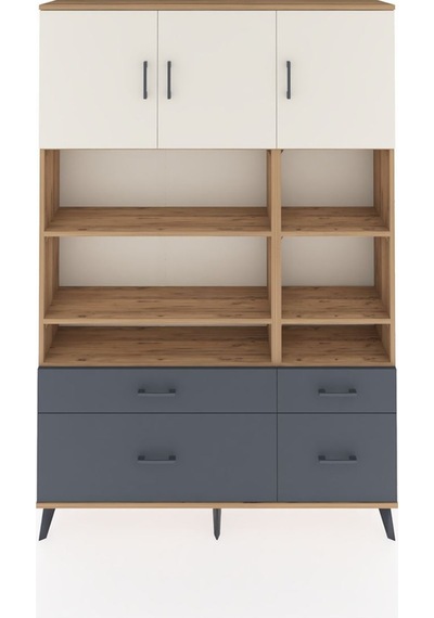 Arges Dolap 10 Raflı 4 Çekmeceli 3 Kapaklı 132x30x195 Çam-aytaşı/antrasit Aytası/antrasıt Arges Dolap 10 Raflı 4 Çekmeceli 3 Kapaklı 132x30x195 Çam-aytaşı/antrasit Aytası/antrasıt
