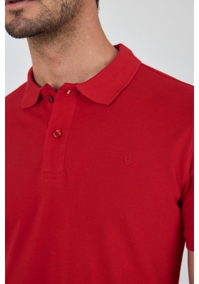 Açık Kırmızı Polo Yaka Kısa Kol Cepsiz Slim Fit Classic Pamuklu Tişört 1011250177 Açık Kırmızı