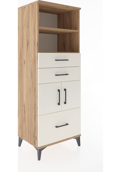 Hyperion Dolap 3 Raflı 3 Çekmeceli 2 Kapaklı 60x44x163 Çam-ay... Çam