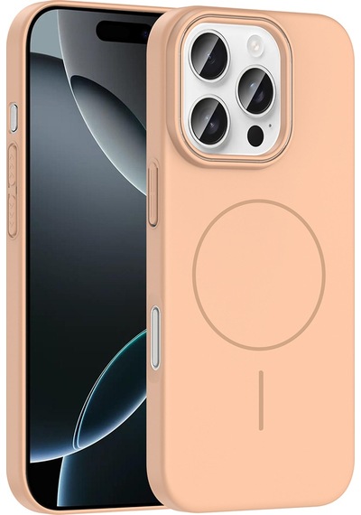 Apple Uyumlu iPhone 16 Pro Kılıf M-safe Şarj Özellikli Zore Ruby Sert Kapak Desert Titanyum