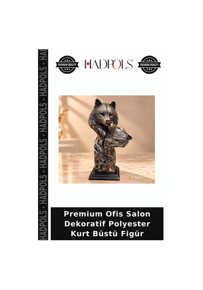 Premium Ofis Salon Dekoratif Polyester Kurt Büstü Figür