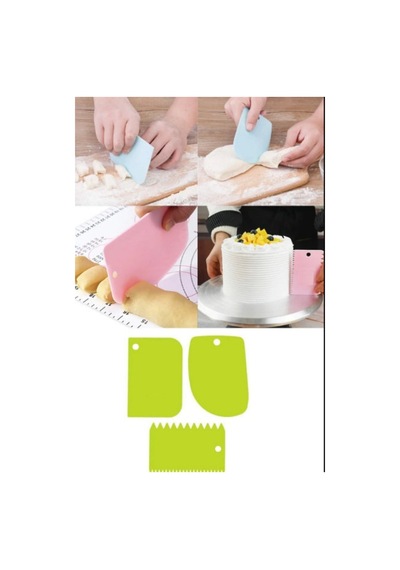 Hamur Spatulası &amp 3& 39 Lü Kesme Kazıma Dekorasyon Seti Silikon Beyaz Diğer