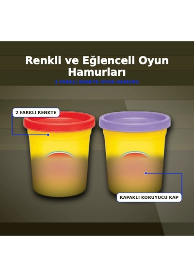 Yaratıcılığı Geliştiren 2'li Oyun Hamuru Seti - Rastgele Renklerle 1 Paket Çok Renkli