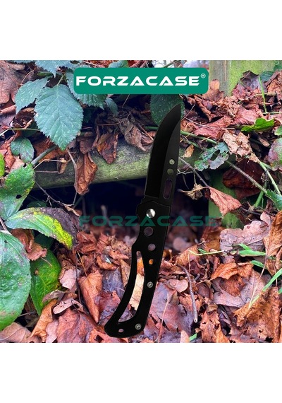 Forzacase Paslanmaz Çelik Ultra Keskin Outdoor Avcılık Kamp Çakısı Fc344 Siyah