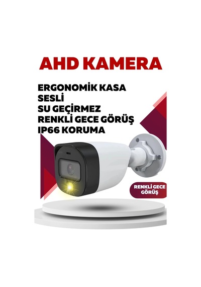 İrtech-2 Kameralı Güvenlik Kamera Seti Gece Renkli Görüşlü-sesli-su Geçirmez-tak Çalıştır G06