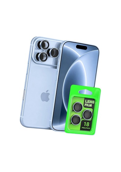 Newface Apple iPhone Uyumlu 18 Pro Raze Metal Kamera Lens - Açık Mavi Evimdeyokyok