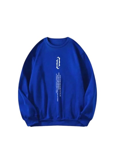 Kozia Outdoors Oyaka Baskılı Oversize Unisex Sweatshirt Oyaka-swet1 Mavi