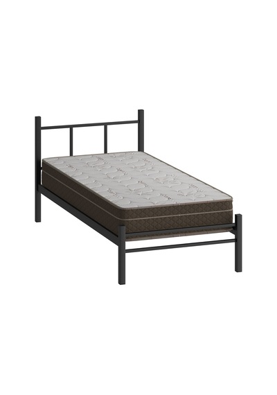 Mobpazar 616072 Metal Karyola + Basic Full Ortopedik Yatak 90 x 190 CM  Siyah