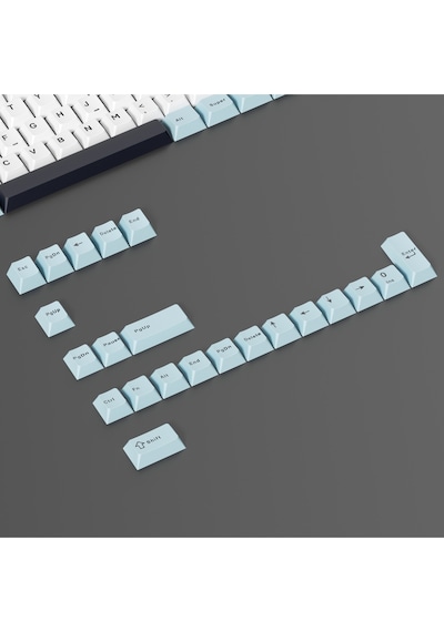 Mekanik Klavye Keycap Seti Mavi-beyaz-siyah 128 Tuşlu Keycap