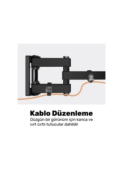 Npo Std85446 32"-75" Curved Tv Uyumlu Tam Hareketli Dönebilen Vesa Tv Duvar Askı Aparatı