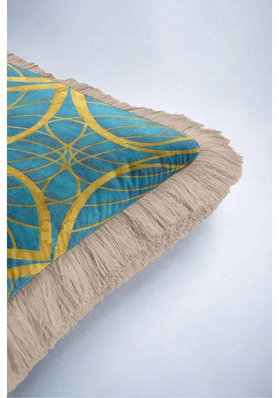 Geometrik Art Deco Mavi Mandala Saçaklı Yastık Kılıfı - Turkuaz Etnik Krem Püsküllü Kırlent Kılıfı Kayıp Esinti Halo Geometrik Art Deco Mavi Mandala Saçaklı Yastık Kılıfı - Turkuaz Etnik Krem Püsküllü Kırlent Kılıfı Kayıp Esinti Halo