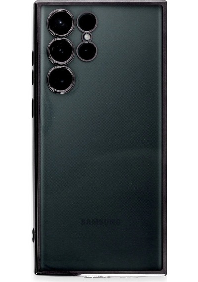 Samsung Uyumlu Galaxy S22 Ultra Kılıf Kamera Korumalı Lensli Silikon Siyah