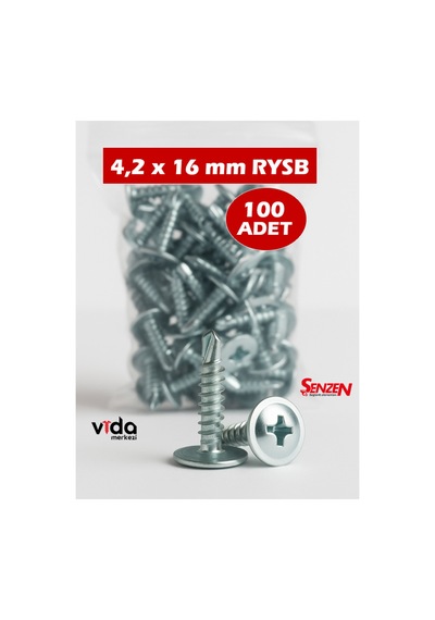 4,2x16 Rysb Pul Başlı Matkap Uçlu Vida 100'lü 1