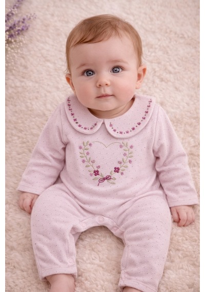 Uğur Bebe Pudra Pembe Kız Bebek Ajurlu Pamuk Tulum Nakışlı Yaka, Ultra Yumuşak, 0-3 Ay Pembe Pembe Uğur Bebe Pudra Pembe Kız Bebek Ajurlu Pamuk Tulum Nakışlı Yaka, Ultra Yumuşak, 0-3 Ay Pembe Pembe