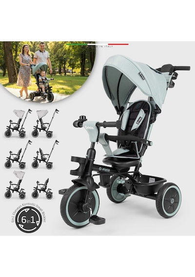 Elele Fertile 6in1 Ebeveyn Kontrollü 3 Tekerlekli Çocuk Bisikleti Çift Yönlü Yeşil