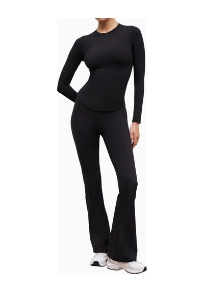 Because Of Alice Base Sculpting Flared Leggings Şekillendirici Yüksek Bel Bol Paça Kadın Tayt Siyah