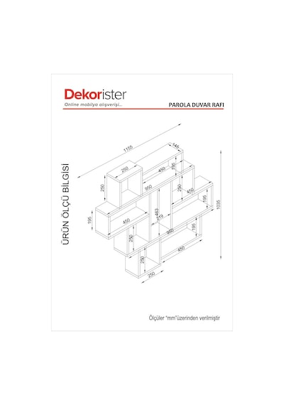 Dekorister Parola Duvar Rafı Beyaz