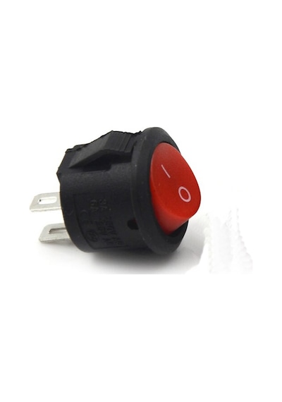 Yuvarlak 2 Pin Anahtar Rocker Switch Mini Buton Kırmızı Aç Kapa