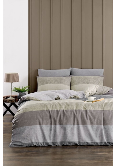 Veramoni Soft Dreams Soft Dreams Çift Kişilik Pamuklu Desenli Nevresim Takımı - Gri