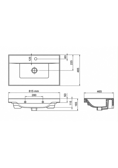 Modern 80 Cm Beyaz Renkli Mdf Seramik Lavabolu Alt Ve Üst Dolaplı Üst Aynalı Banyo Dolabı