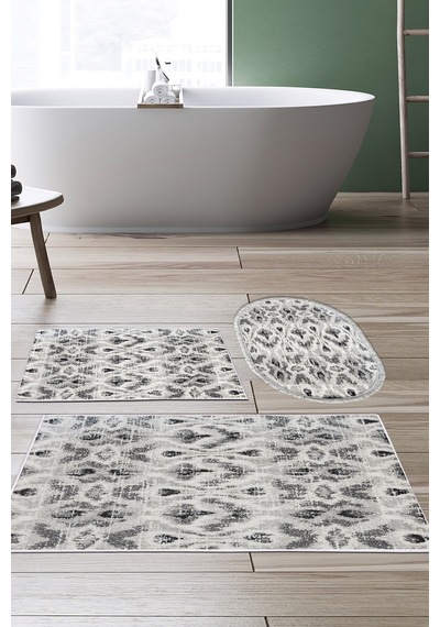 Dekoreko Kaymaz Taban Djt 3 Lü Banyo Paspas Takımı Trend Karışık Iskandinav F5136 gri