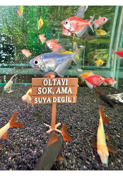 Akvaryum Tabela Dekoru Oltayı Sok Ama Suya Değil 6x5 Cm Suya Batan Model Tbl-65-slogan, One Size
