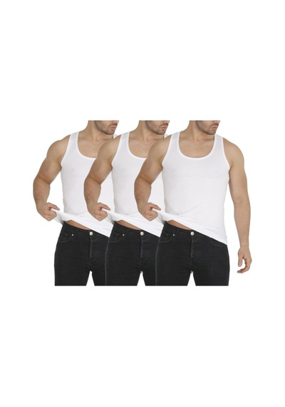 Erkek Beyaz Penye Modal Classic Atlet 3'lü Paket 001