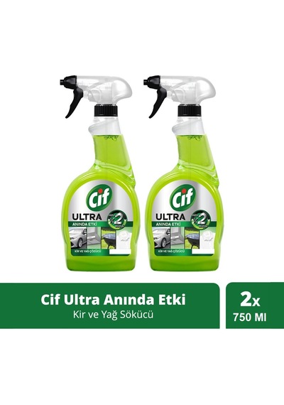 Cif Ultra Anında Etki Kir Ve Yağ Çözücü 750 Ml X 2 Adet
