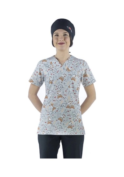 Zarf Yaka Desenli Üst - 3705 Doctor Ayıcık