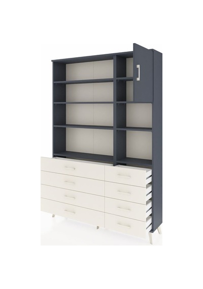 Arges Dolap 8 Raflı 8 Çekmeceli Tek Kapaklı 132x30x195 Antrasit-antrasit/aytaşı Antrasıt/aytası Arges Dolap 8 Raflı 8 Çekmeceli Tek Kapaklı 132x30x195 Antrasit-antrasit/aytaşı Antrasıt/aytası