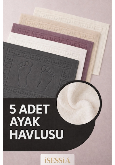 Serra 5 Adet %100 Pamuk En Iyi Emici Ayak Havlusu Konforlu Banyo Paspası 50x70cm Diğer
