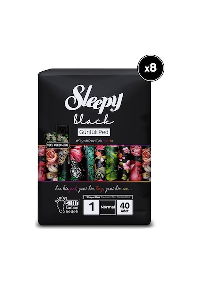 Sleepy Black Premium Plus Günlük Ped Normal 8 x 40'lı