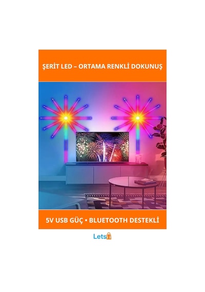 Rgb Şerit Led İç Mekan Palmiye Dekoratif Aydınlatma 1 Adet