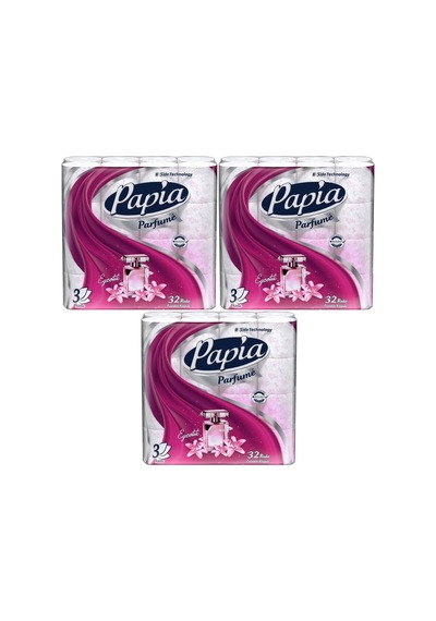 Papia 3 Katlı Egzotik Parfümlü Tuvalet Kağıdı 3 x 32 Rulo