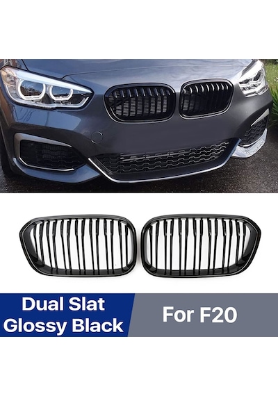 Bmw F20 Ön Böbrek Panjur 2015+ Makyajlı Çift Tırnak-pianoblack