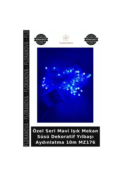 Özel Seri Mavi Işık Mekan Süsü Dekoratif Yılbaşı Aydınlatma 10m Mz176
