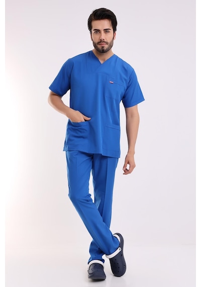 Zarf Yaka Erkek Takım - 56 Saks Mavi-6394
