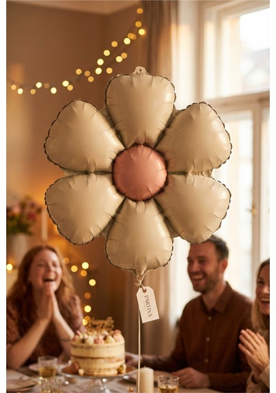 Mat Krem Papatya Retro Folyo Balon Doğum Günü Baby Shower Bahar Temalı Konsept Parti Süsleme Vintage Dekorasyon Balonu Çok Renkli