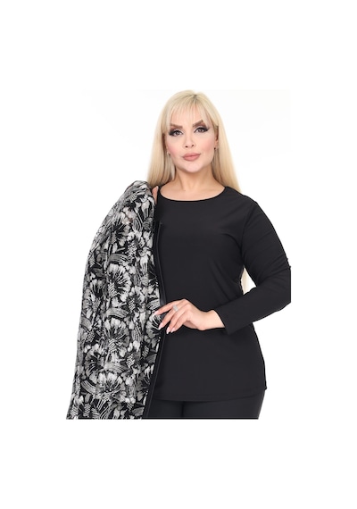 Ladies First Büyük Beden 3925 Siyah Ceket+bluz Takım 001